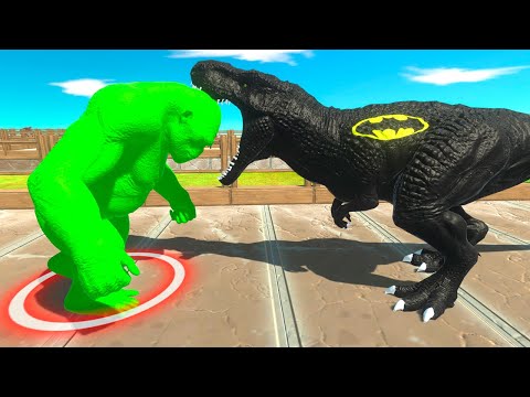 HULK GORO vs DARK T-REX OASIS DEATH RUN - Animal Revolt Battle Simulator