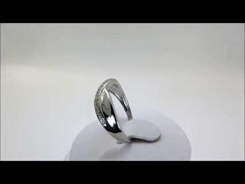9ct White Gold 5 Diamond Crossover Dress - Wedding - Half Eternity Ring (00091)