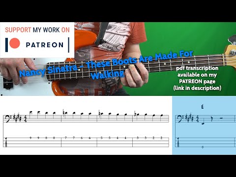 Nancy Sinatra - These Boots Are Made For Walking (Bass cover with tabs)