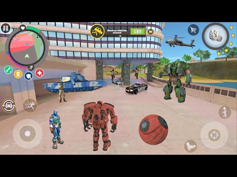 Rope Hero: Vice Town (Transformer Ball Fight Car Robot) Robot Ball Fight Tanks - Android Gameplay HD