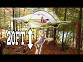 20FT In The Air Tree Tent Camping With Beautiful Fall Scenery And Campfire Sloppy Joes