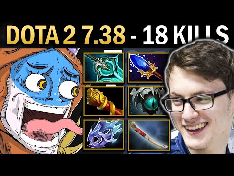 Slark Gameplay Miracle with 18 Kills and Disperser - Dota 2 7.38
