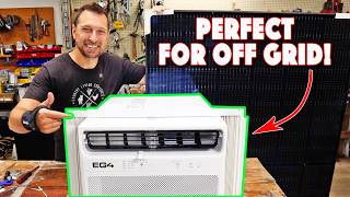 New Off Grid Cabin Air Conditioning Runs Directly From Solar Panels! #Eg4hybridwindowunit