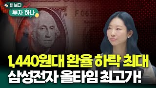 환율, 정부 개입에 1,440원대로 하락 3년 1개월 최대 하락폭! [밥 보다 투자 하나]