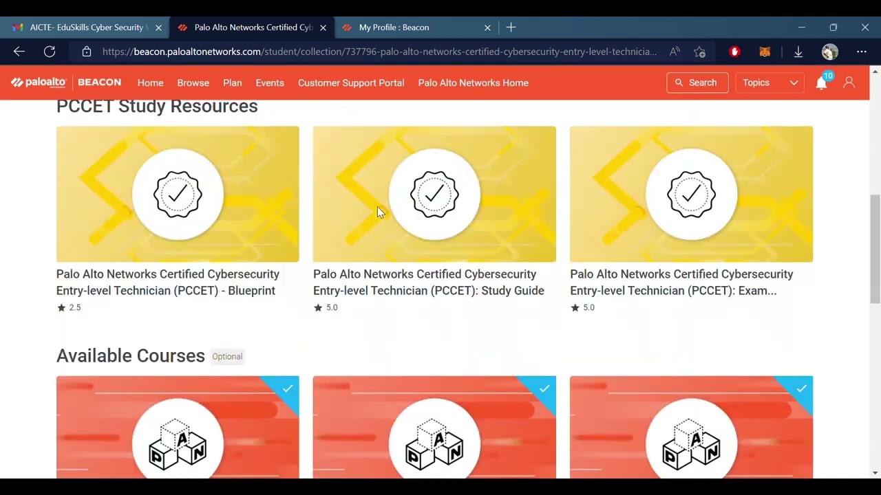 AICTE  EduSkills Cyber Security Virtual Internship Procedure