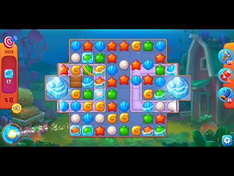 Fishdom. 5826 one shot 🎯 level no boosters and diamonds