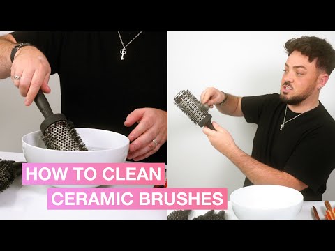 Part of a video titled How to Clean Ceramic Hair Brushes - YouTube