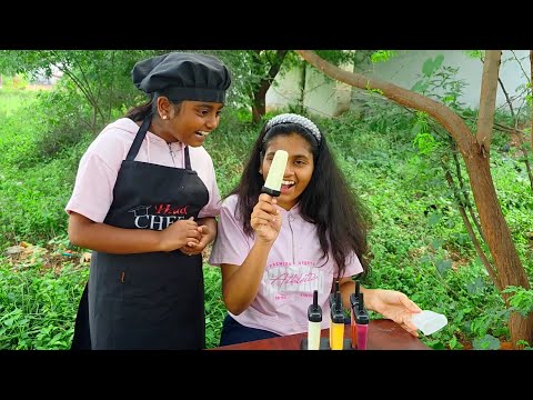 Kuchi Ice | Fruit Popsicles 😋 Kutty chef Diya 👩‍🍳 Homemade colourful Popsicles 👍Cooking 🍳
