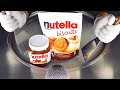 ASMR Nutella Ice Cream Rolls How To Make Nutella Chocolate Cream And Biscuits To Fried Ice Cream