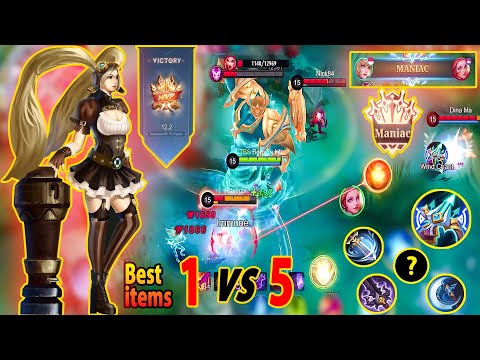 18 kills + Maniac Layla - Maniac Layla best build  1 vs 5 items ~ Layla best mm in mobile legend