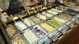 הכנת גלידת ג'לאטו תוצרת בית (אוכמניות, וניל, שזיפים) / 수제 젤라또 만들기 / חנות גלידה קוריאנית
