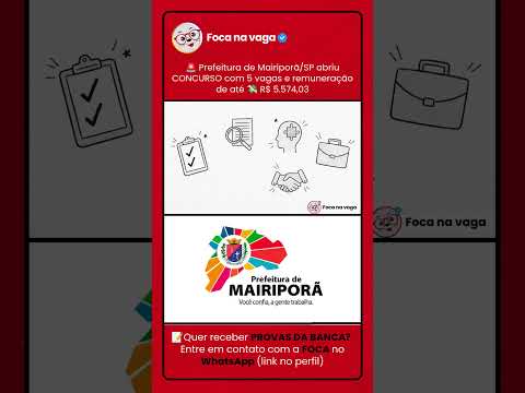 PREFEITURA DE MAIRIPORÃ/SP: EDITAL PUBLICADO NA REGIÃO METROPOLITANA DE SÃO PAULO!