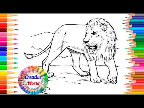 LION COLORING PAGES || Wild Animals Coloring Pages || How to color a lion