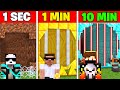 1 SEC VS 10 SEC SECURITY TUNNEL BUILD BATTLE IN MINECRAFT