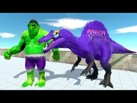 THANOS SPINOSAURUS vs HULK GORO DEATH RUN - Animal Revolt Battle Simulator