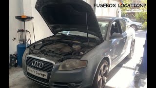 Audi A4 B7 Fuse box and relay panel location
