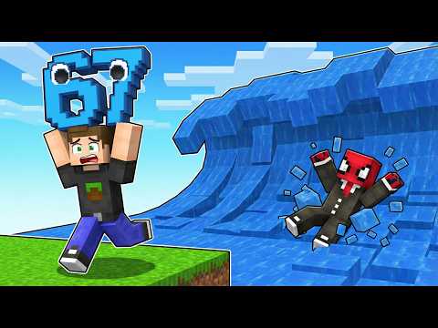Minecraft ama Brainrot İçin Tsunamiden Kaçış