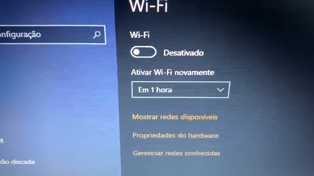 Como habilitar Recurso sem fio desativado