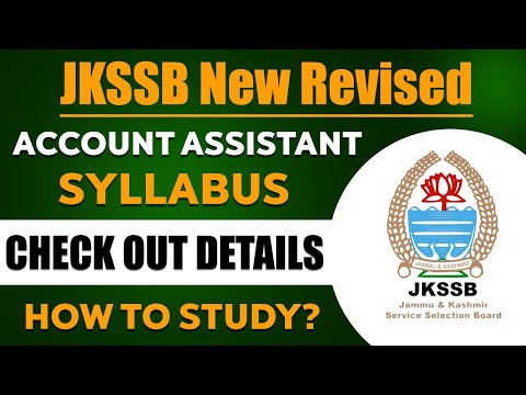 Jkssb Accounts Assistant|  Syllabus|  Discussion