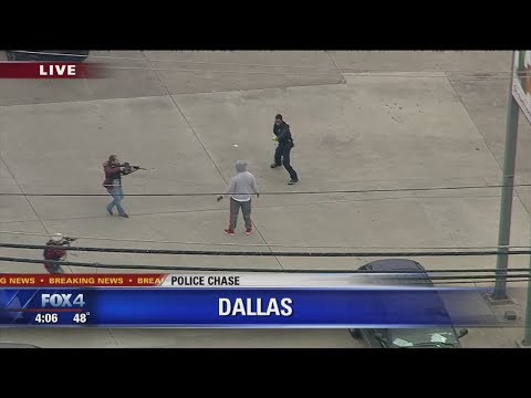 Police Chase:  suspect thinks he's gotten away, gets surprised by police