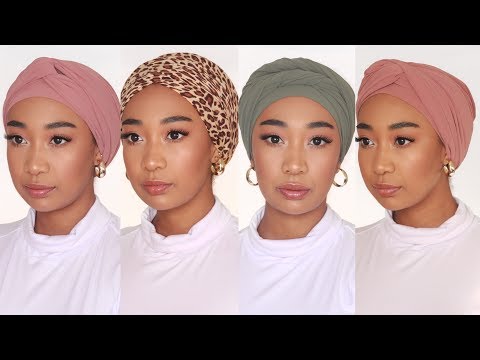 4 Easy Turban / Headwrap Tutorial (NO PINS) | Shes...