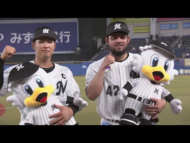 マリーンズ・オスナ投手・中村奨吾選手ヒーローインタビュー 7月19日 千葉ロッテマリーンズ 対 埼玉西武ライオンズ