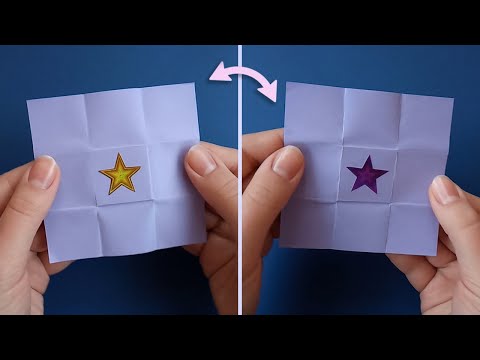 Оригами Фокус: игрушка из бумаги • Рисунок меняет цвет • Origami Magic Trick Toy DIY