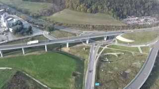 preview picture of video 'Aerial view of the highway D1 on the entryway of the town Prešov.'