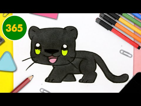 COMMENT DESSINER UNE PANTHÈRE KAWAII - Dessins kawaii faciles - Apprenez à dessiner avec jape