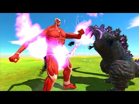 COLOSSAL TITAN FIGHT SHIN GODZILLA - Animal Revolt Battle Simulator