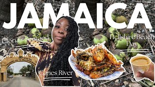 HELLSHIRE BEACH IN JAMAICA + FRESH SEAFOOD | LOCAL FOOTBALL MATCH & CANE RIVER FALLS!!!