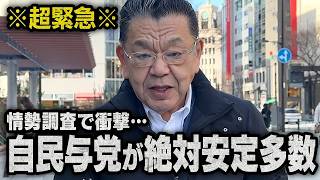【情勢調査速報】自民党242議席で絶対安定多数も…維新と中道改革連合が予測を覆す