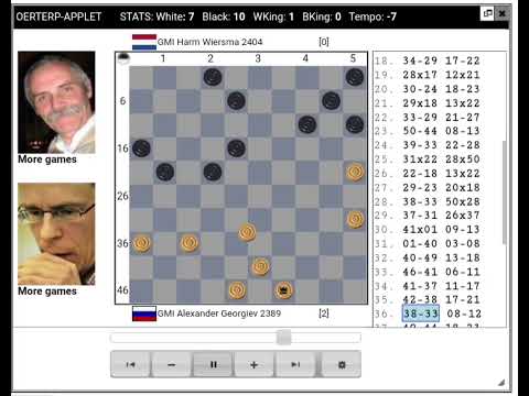 Alexander Georgiev-Harm Wiersma 2-0.Draughts