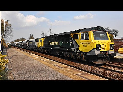 SUPER RARE, IF NOT A FIRST!. 70 001, 6Z57, Hull Dairycoates to Tunstead at Saltmarshe. 20/04/2021.