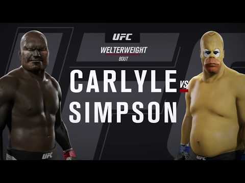 Max Carlyle vs. Homer Simpson (EA Sports UFC 2) - CPU vs. CPU - Crazy UFC 👊🤪