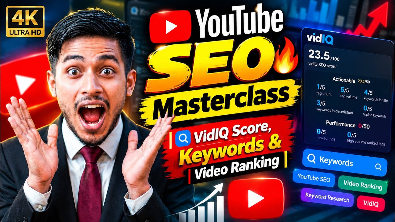 YouTube SEO Masterclass 🔥|| VidIQ Score, Keywords & Video Ranking | Online BD Institute
