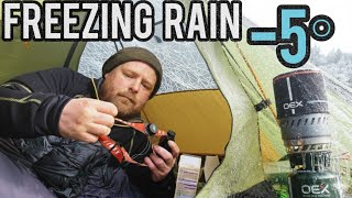 Winter Camping in -5° Ice Rain: Cooking & Staying Warm