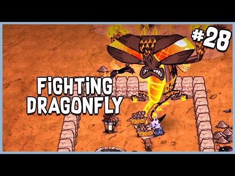 🌙 Fighting Dragonfly & Running with Bearger in Don't Starve Together (Return of Them) (Part 28)