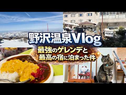 【冬の野沢温泉旅】スノボ×温泉街×猫宿｜グルメも満喫した1日Vlog♨️🐈
