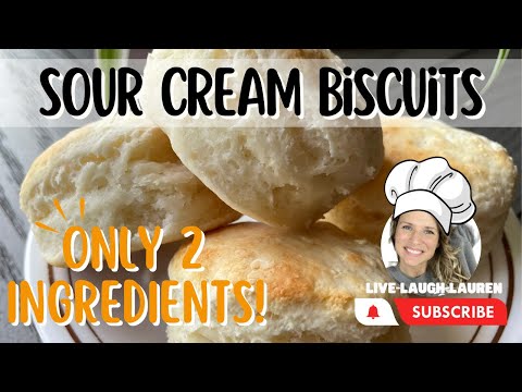 Sour Cream Biscuits: Moist, Fluffy, and only 2 Ingredients! #homemade #sourcreambiscuits #biscuits
