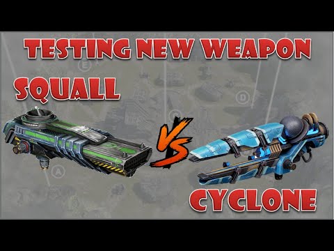 New Beta titan weapon Squall vs Cyclone comparison test sever war robots