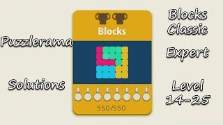 Puzzlerama Solutions - Blocks Classic Expert ( Level 14-25 )