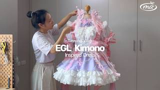 Sewing my Client’s Custom Sakura Dress! 🌸 EGL Kimono- inspired Dress  | Sewing Vlog