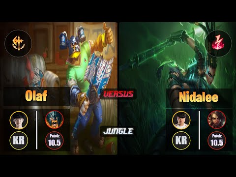 Peanut OLAF (Jungle) [Conqueror] VS Clid NIDALEE - Challenger KR Patch 10.5