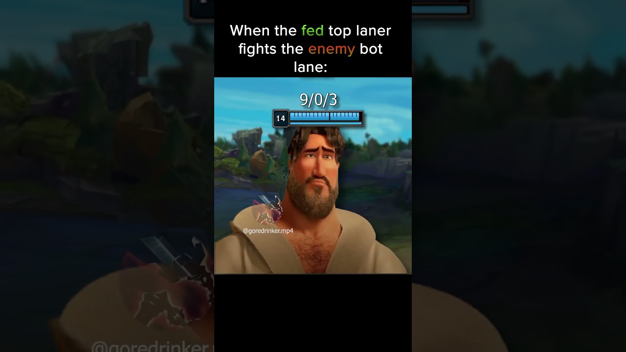 The fed top laner experience 😌 #leagueoflegendsmemes #lolmemes #leagueoflegends