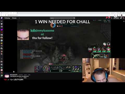 Tyler1 reacts to a guy who is 1 game away from Challenger getting OMEGA GRIEFED!