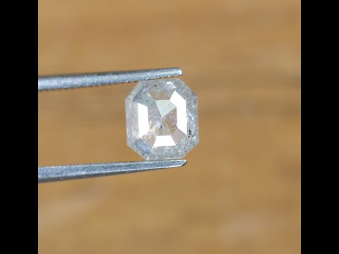 Salt and Pepper Loose Diamond Asscher Cut 0.78 CT  6.20 × 5.50 MM I3 Clarity (JK90-22)