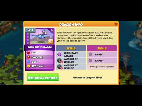 Snow Ghost dragon|| Bottomless dungeon|| Dragon Mania legends ||