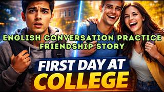First Day at College | English Conversation Practice | Friendship Story | Learn English Naturally