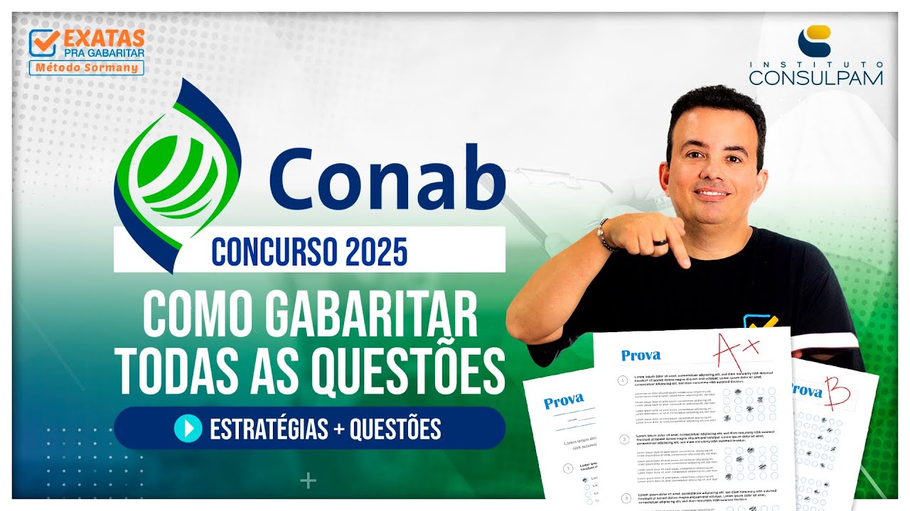 Concurso CONAB 2025 | COMO GABARITAR TODAS AS QUESTÕES! (Noções de Matemática e Raciocínio Lógico)